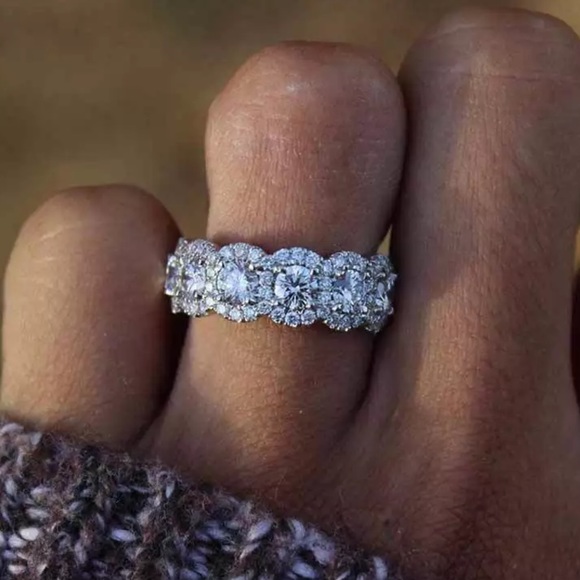 New Eternity Band 925 Sterling Silver Ring - Picture 3 of 6